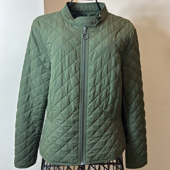 Ann Taylor Army Green Quilted Jacket - Picture 1 of 10